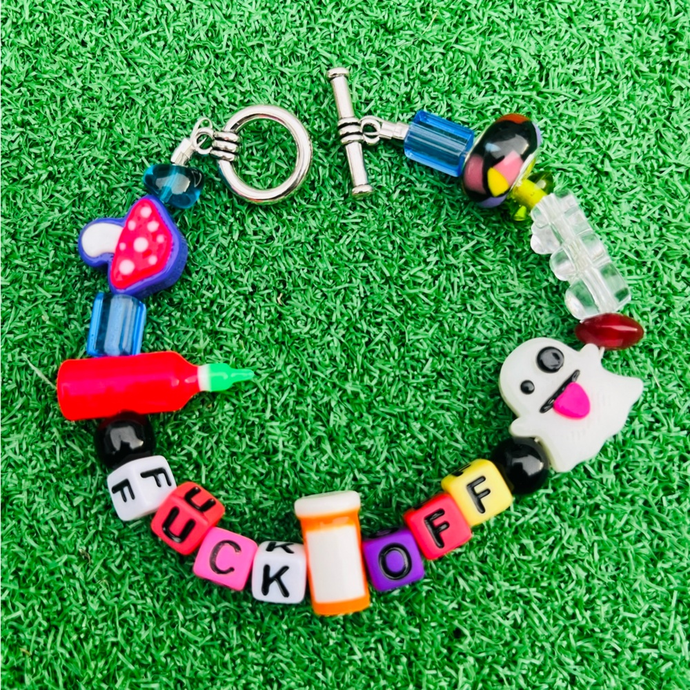 (Fu@kOFF) Custom Bracelet 8.00 Toggle Clasp Kandi